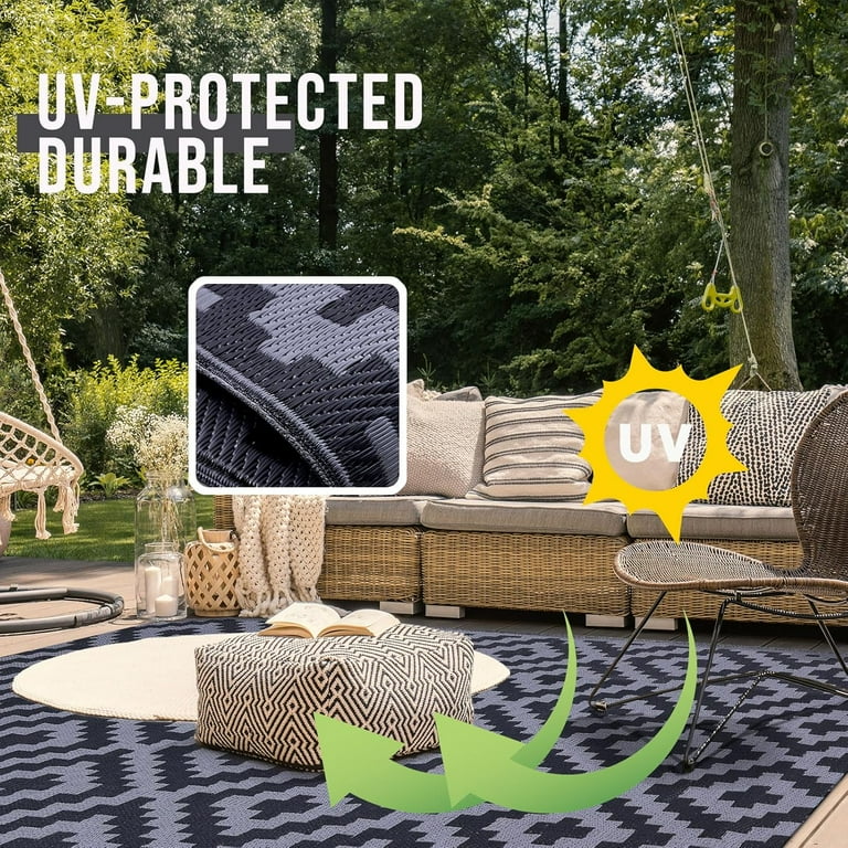 Outdoor Plastic Straw Rug Outdoor Reversible Plastic Camping Mats Easy Cleaning Non Shedding Patio Rug For Outdoors Backyard Picnic