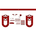 thumbnail image 3 of Premium Wagon Wheel Horseshoe Barn Door Hardware Set W/ 6' Track For 1 3/4" Doors, Regal Red, 3 of 16