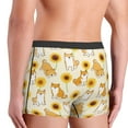 thumbnail image 4 of Kdxio Men's Boxer Briefs with Shiba Inu Dog and Sunflower Print - Comfortable and Breathable Underwear for Everyday Wear, 4 of 7