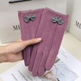 thumbnail image 1 of Guantes de terciopelo de conejo de imitación de otoño e invierno, guantes de bicicleta para mujer, guantes de montar deportivos cálidos con pantalla táctil de primavera y otoño e invierno, 1 of 5