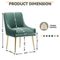 thumbnail image 2 of SEYNAR Modern Glam Pleated Velvet Dining Chair Set of 2, Tufted Upholstered Side Accent Kitchen Chair for Living Room(Green), 2 of 5