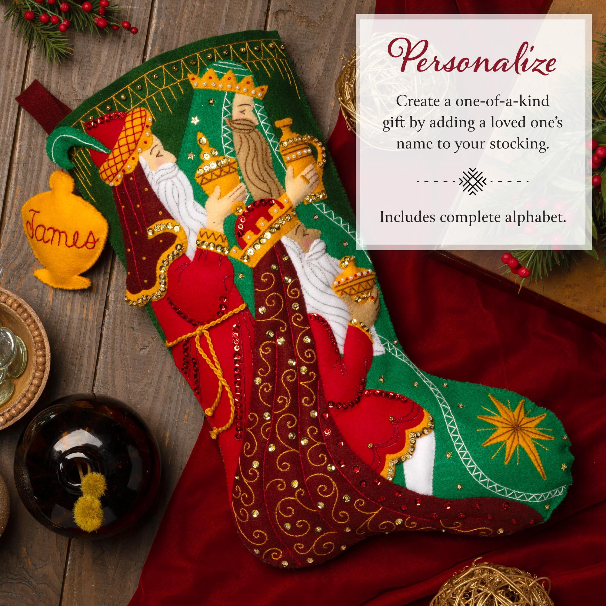 Bucilla Treasure of Kings 18 in Multicolor Felt Stocking Kit