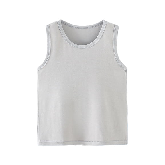 Boys Sleeveless Lightweight Tank Tops Kids Solid Soft Basic Undershirt Crew Neck T Shirt Teen Boy Athletic Casual Tees