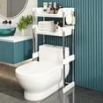 thumbnail image 5 of Multi-Layer Toilet Storage Rack - No Drill Bathroom Organizer, Metal Shelf for Toiletries, Clean & Tidy Space Above Toilet, Sturdy & Waterproof, Ideal for Towels, Shampoo, Plants White A, 5 of 6