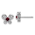 thumbnail image 1 of 925 Sterling Silver Garnet Stud Earrings Birthstone January Arrow Bow, 1 of 6
