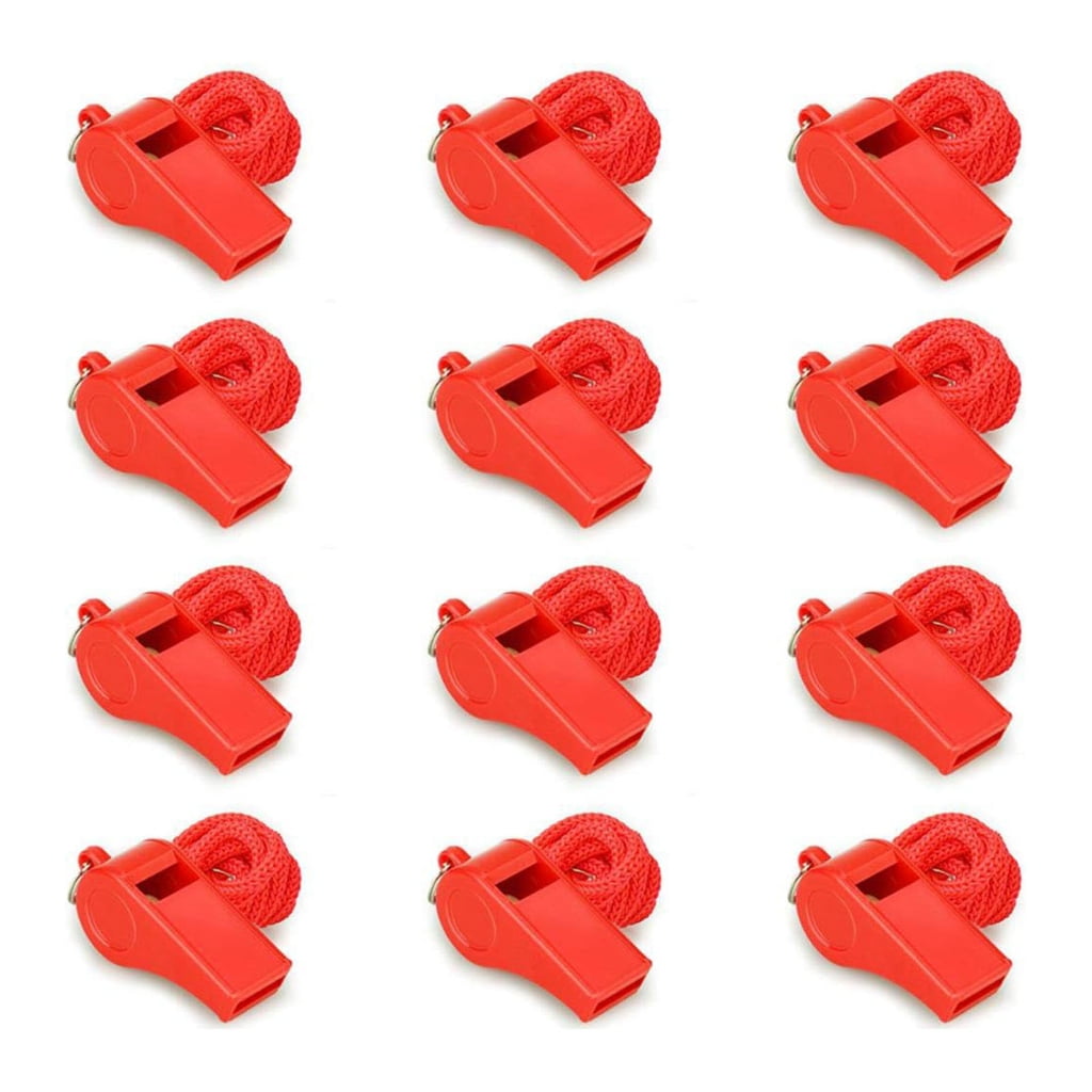 MOMOJIA 50Pcs Referee Coaches Whistle Loud Crisp Sound Whistle Sports Whistle with Lanyard for Soccer, Football, Basketball