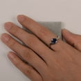 thumbnail image 3 of Blue Sapphire Engagement Ring September Birthstone Pear Cut 925 Sterling Silver Solitaire Ring For Women, 3 of 4