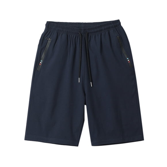 Outfmvch Joggers For Men Mens Shorts Men Summer Solid Color Pants Pockets Drawstring Loose Casual Sports Embroidered Runing Straight Shorts Long Johns For Men Blue L