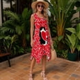 thumbnail image 3 of FUIALDOLG Summer Sleeveless Dress for Women Red Love Hearts Black Cat Dresses Trendy Casual Pleated Sundress with Pocket,for Teacher,Dating,Girlfriend,L, 3 of 7