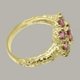 thumbnail image 4 of LBG British Made 9k Yellow Gold Natural Pink Tourmaline Womens Promise Ring - 33 size options - Size 9.5, 4 of 8