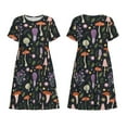 thumbnail image 3 of Bixox Robe d'Été à Manches Courtes pour Femmes Robe Ample Longueur Genou avec Poches-Champignons, 3 of 7