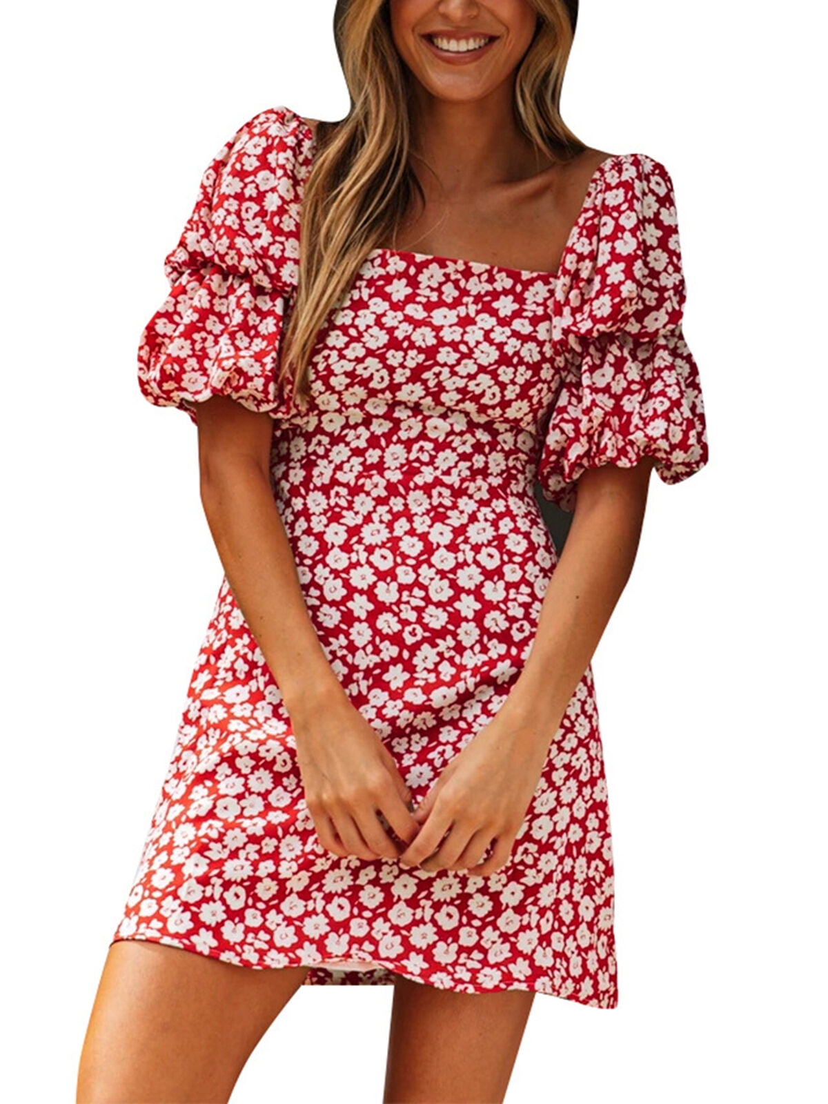 puffed sleeve summer dress
