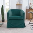 thumbnail image 2 of Shininglove 27.36" Modern Swivel Chairs with Elastic Sponge Backrest Seat Cushion Solid Wood Frame Upholstery Sofa Chairs for Bedroom Living Room, 2 of 7