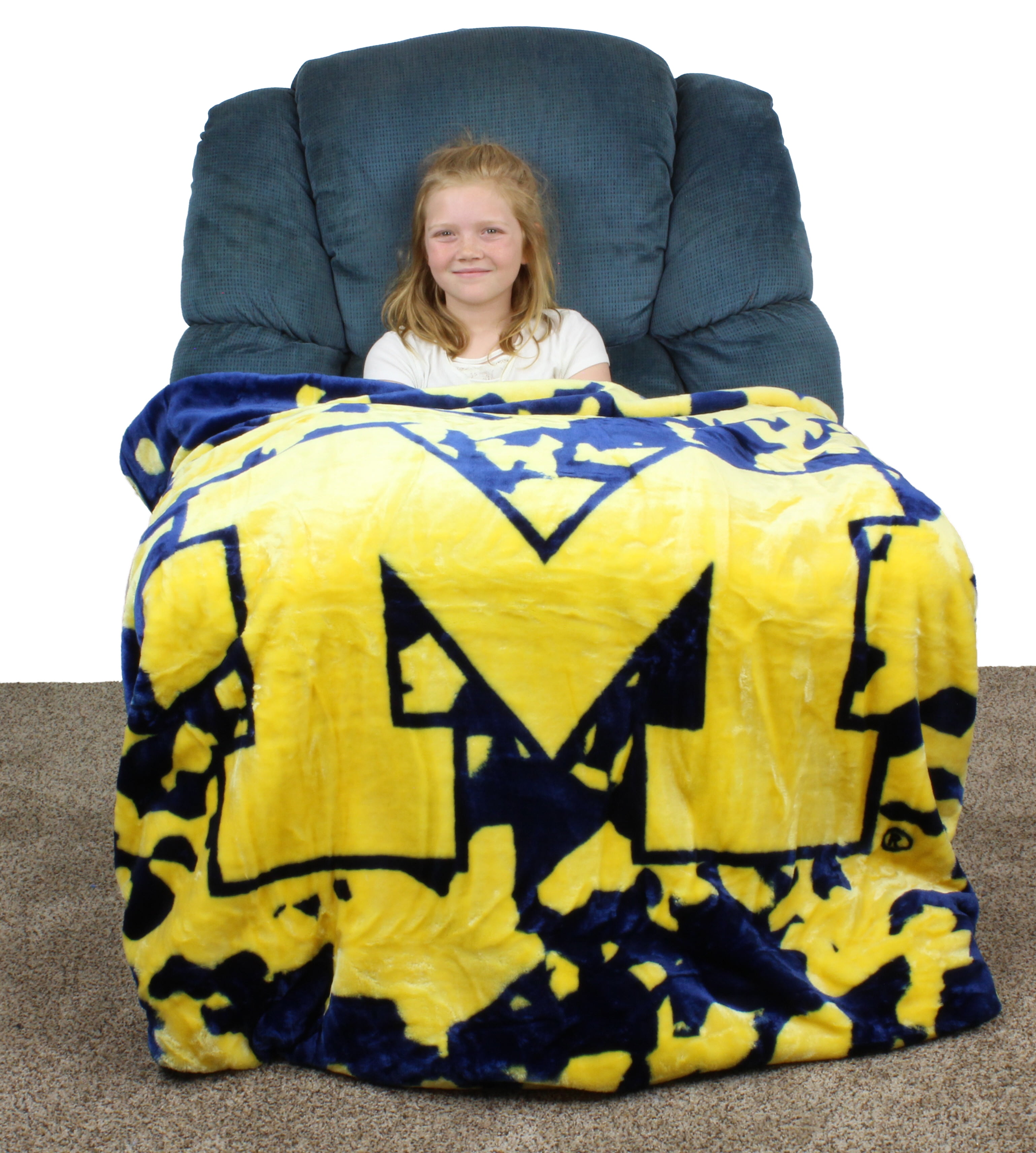College Covers Michigan Wolverines Huge Raschel Throw Blanket, Bedspread, 86" x 63"