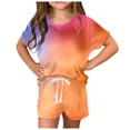 thumbnail image 4 of Gerichy Girls Summer Outfits, Summer Girls Thin Suit Sweet Solid Color Two Piece Set Cute Fly Sleeve Top Ruffled Top Shorts, 4 of 6