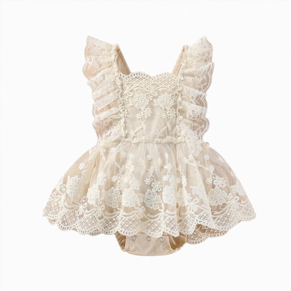 Splozh Bodysuit Girls Summer Baby Bodysuits Cute Baby Suits for Baby Girls 0 3 6 9 12 18 24 Months Newborn Coming Home Outfit Girl,Khaki,6-12 Months