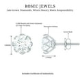 thumbnail image 6 of Rosec Jewels Lab Grown Diamond Stud Earrings 1 Ct - 6 mm Solitaire Earrings with Screw Back - EF-VS Grade, 10K White Gold, 6 of 7