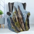 thumbnail image 4 of National Park Soft Flannel Fleece Throw Blanket, Rock Formations Natural Wonders of the World Image, Cozy Plush for Indoor and Outdoor Use, 50" x 70", Olive Green Baby Blue, by Ambesonne, 4 of 5