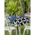 thumbnail image 3 of Outdoor Tablecloth with Umbrella Hole for Patio/Picnic/Party/Camping, Black Rhombus Waterproof Table Cloth Round Cover Washable, Retro Abstract Geometric Pattern (Dia 54"), 3 of 8