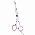 thumbnail image 4 of Tijeras de entresacar profesionales, tijeras para cortar el cabello con insertos de silicona, acero inoxidable anticorrosión para salón y hogar (rosa), 4 of 5