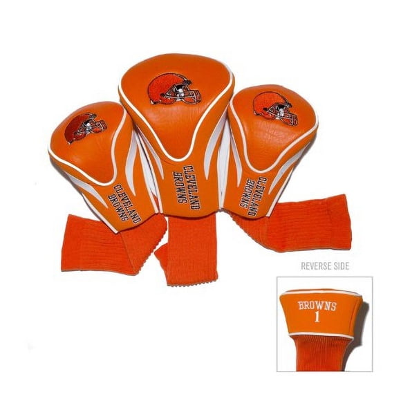 Equipo de Golf de la NFL Cleveland Browns 3 Pack Funda de Cabeza Ajuste Contorno, Talla Única