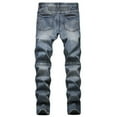 thumbnail image 2 of DDAPJ pyju Mens Straight Leg Jeans Casual Washed Skinny Denim Pants Vintage Distressed Faded Work Jean Pants Big and Tall Cool Streetwear Flash Flash Sale Blue XL(33), 2 of 8