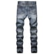 thumbnail image 3 of Jeans ajustados de moda con decoración de cremallera multibolsillo de alta gama para hombres Pompotops oipoqjl23997, 3 of 8