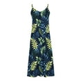 thumbnail image 5 of Staron Robes d'Été pour Femmes en Liquidation à Moins de 10 $ Bretelles Spaghetti Mode Décontractée Robe Soleil Col en V Longue Fluide Bohème Florale Plage Vacances Robes, 5 of 5