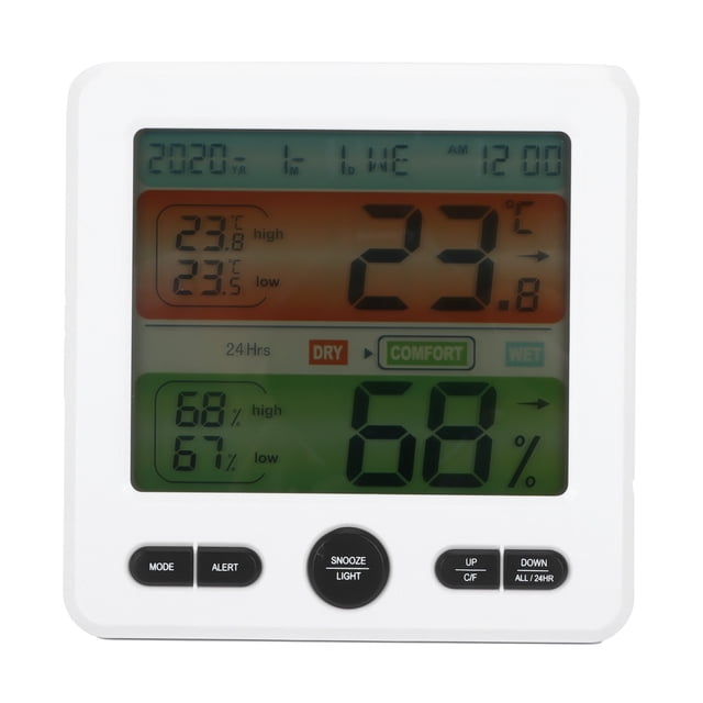 Digital Hygro Thermometer,Digital Color Screen Temperature Thermometer Hygrometer Humidity Temperature Monitor High-Intensity Output