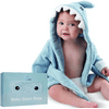 BlueMello Baby Shark Bathrobe | Ultra-Soft Blue Hooded Robe for Toddlers 0-6 Months | Essential Bath Towel for Infants | Ideal Newborn Registry and Baby Boy Accessories | Perfect Baby Girl Shower Gift