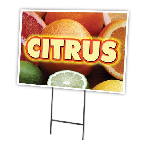 SignMission C-1216-DS-Citrus 12 x 16 in. Citrus Yard Sign & Stake