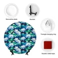 thumbnail image 4 of Daiia Blue Lotus Flower Printed Pattern Ceramic Plate Dinner Plates Bone China Decorative Plates with Display Stand Art Ceramic Ornaments for Wall Hanging Decoration-7in, 4 of 6