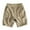 Khaki, variant on Casual Cargo Shorts for Men, Elastic Waist Straight Drawstring Summer Short with Pockets for Outdoor