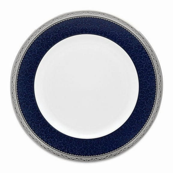 Noritake Odessa Cobalt Dinner Plate in Platinum