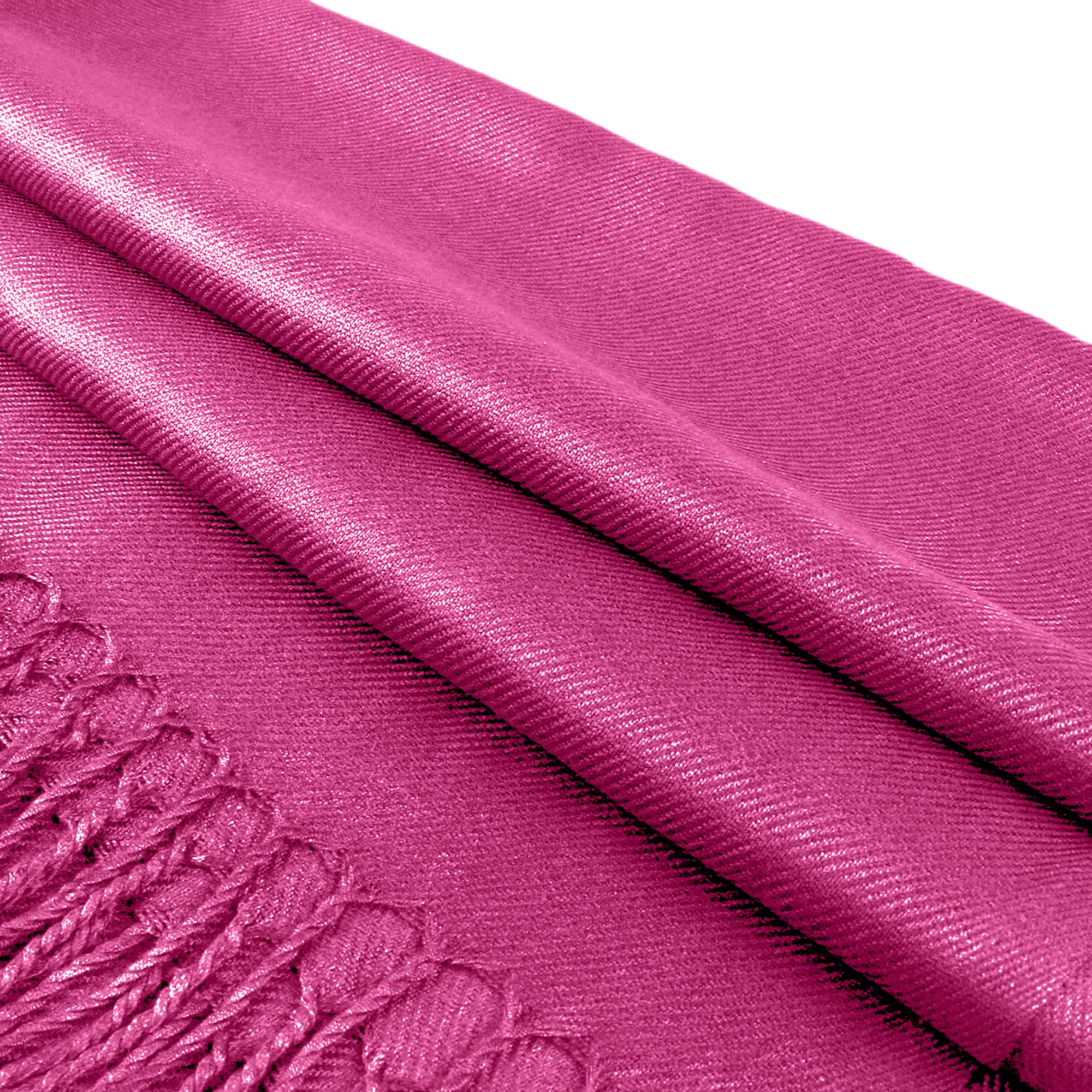 Oussum Long Dark Pink Solid Pashmina Silk Wrap Scarf Women's Warm