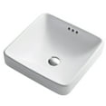 thumbnail image 7 of Kraus Elavo Square Semi-Recessed Vessel White Porcelain Ceramic Bathroom Sink with Overflow, 16 1/2 inch (2-Pack), 7 of 7