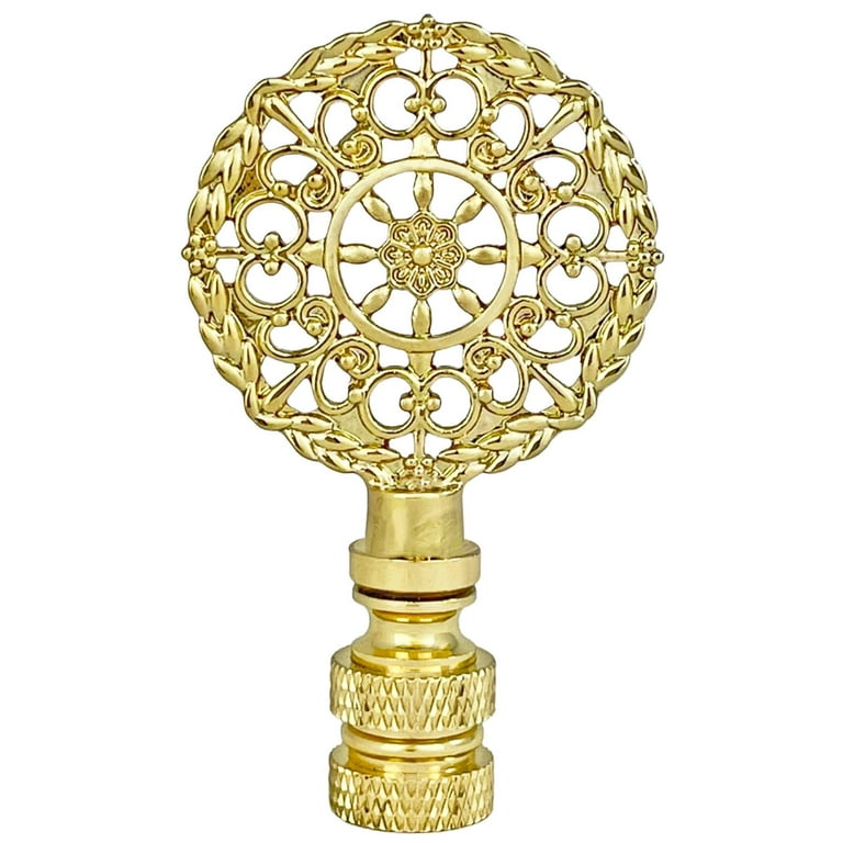 Royal Designs, Inc. Thick Sun Filigree Polished Brass Lamp Finial,  F-5009PB-1, Polished Brass, Single 
