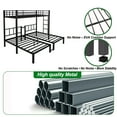 thumbnail image 5 of Firscook Twin Triple Bunk Bed, Heavy Duty Metal Frame Twin Over Twin Over Twin with Guardrails & Ladder, Fast Assembly,Black, 5 of 7