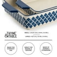 thumbnail image 4 of Thyme & Table Stoneware Square & Rectangular Baker, Blue Pattern, 2-Piece Set, 4 of 6
