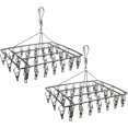 thumbnail image 1 of Tendederos de ropa de acero inoxidable de alta calidad, no magnéticos, resistentes al viento, con gancho para colgar integrado para ahorrar espacio en interiores y exteriores, 1 of 5