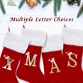thumbnail image 4 of Medias navideñas con monograma personalizado, medias navideñas de 20 pulgadas con iniciales familiares, puños de felpa blanca súper suaves con cuerpo de terciopelo rojo de lujo y detalles dorados, 4 of 5