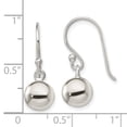 thumbnail image 2 of 925 Sterling Silver Drop Dangle Ball Shephard Hook Earrings, 2 of 6
