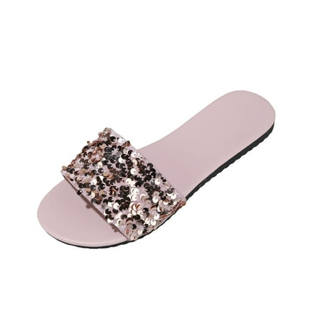 

Relanfenk Women s Indoor Leisure Flip-flops And Open-toed Flat Beach Shoes