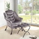 thumbnail image 2 of Dark gris comfortable accent lazy chair con ottoman - 400lb capacity, oversized reading armchair con folding footrest y side pocket para sala de estar o dormitorio, 2 of 8