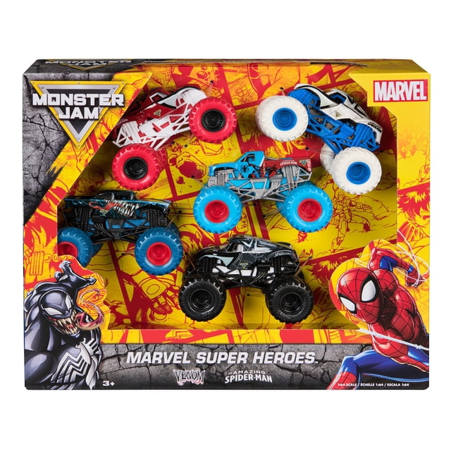 Vehículos de juguete 1:64 Monster Jam Marvel Spider-Man Paquete de 5