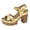 A Gold, variant on Sandals Women Women's Fashionable And Casual Spring And Summer Outer Wear Buckle Thick Heel Multi-Color Sandals Gold 36