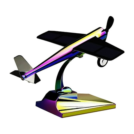 

Cglfd Room Decor Solar Rotating Airplane Model Car Ornament Creative Gift Car