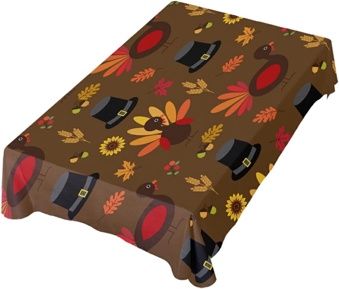 Thanksgiving Turkey Autumn Fall Table Cloth,Rectangular Tablecloths 54