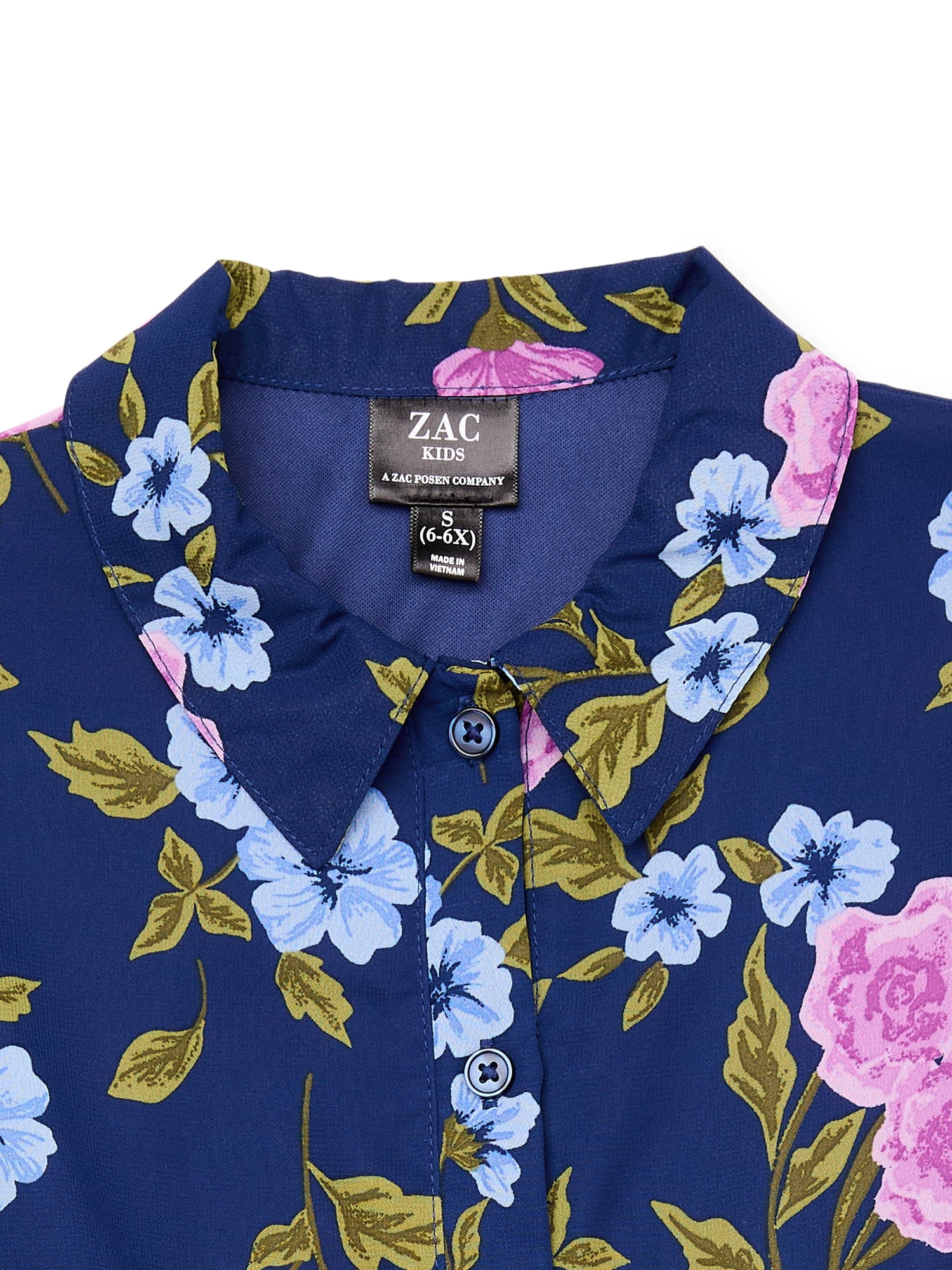 Zac Kids by Zac Posen Girls Floral Dress with Short Sleeves, Sizes 4-18