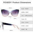 thumbnail image 6 of FEISEDY Retro Oversized Square Sunglasses Stylish Colorful Frame Chic Eyewear for Woman and Men B2597, 6 of 14